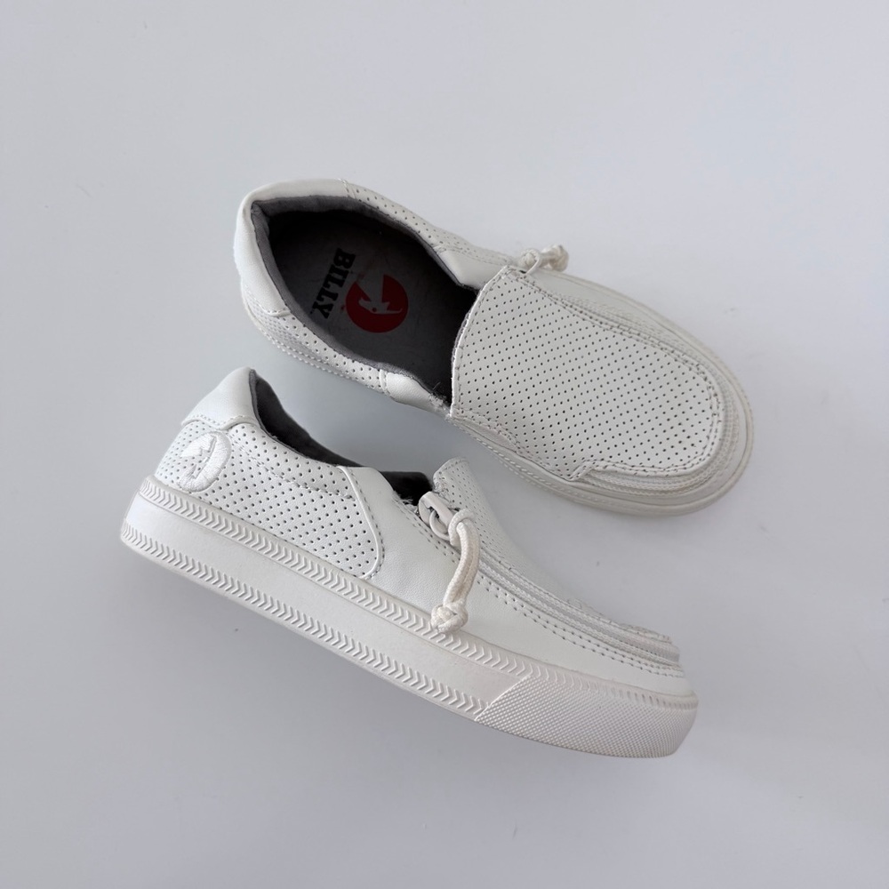 Billy Kids Perforated Classic Low Top White Sneakers Size 11